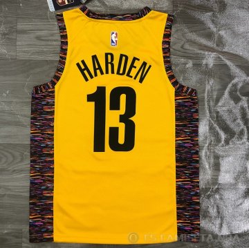 Camiseta James Harden NO 13 Brooklyn Nets Ciudad 2020-21 Amarillo