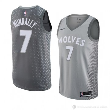 Camiseta James Nunnally #7 Minnesota Timberwolves Ciudad 2018 Gris