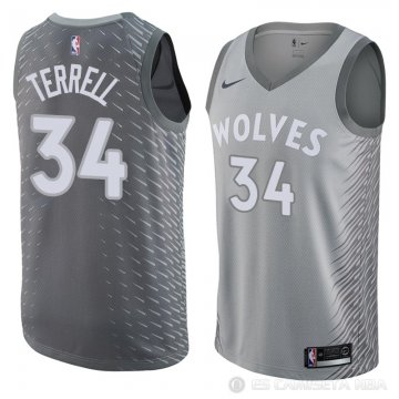 Camiseta Jarojo Terrell #34 Minnesota Timberwolves Ciudad 2018 Gris