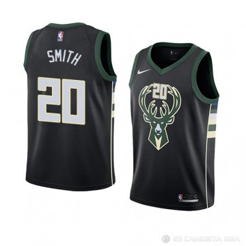 Camiseta Jason Smith #20 Milwaukee Bucks Statement 2018 Negro