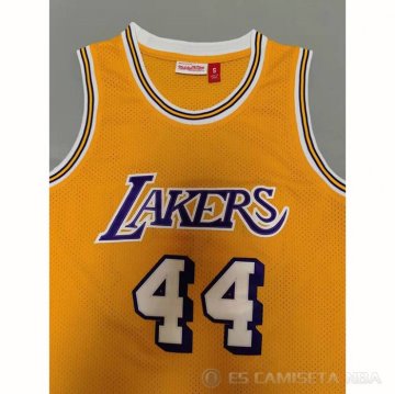 Camiseta Jerry West NO 44 Los Angeles Lakers Mitchell & Ness 1971-72 Amarillo