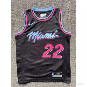 Camiseta Jimmy Butler #22 Miami Heat Nino Ciudad Negro