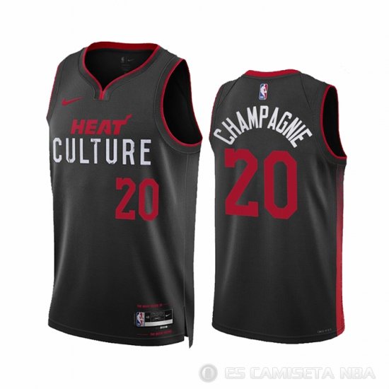 Camiseta Justin Champagnie #20 Miami Heat Ciudad 2023-24 Negro - Haga un click en la imagen para cerrar