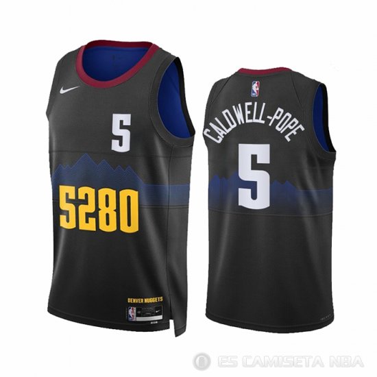 Camiseta Kentavious Caldwell-Pope #5 Denver Nuggets Ciudad 2023-24 Negro - Haga un click en la imagen para cerrar