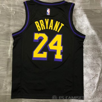 Camiseta Kobe Bryant NO 24 Los Angeles Lakers Ciudad 2019-20 Negro