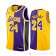 Camiseta Kobe Bryant #24 Los Angeles Lakers Split Amarillo Violeta