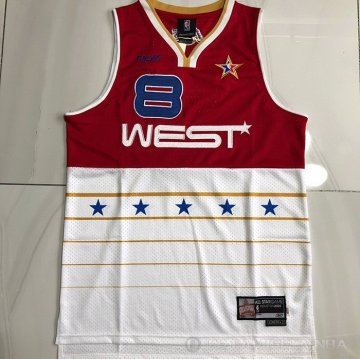 Camiseta Kobe Bryant NO 8 All Star 2006 Rojo Blanco