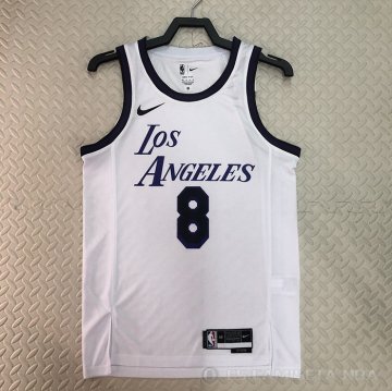Camiseta Kobe Bryant #8 Los Angeles Lakers Ciudad 2022-23 Blanco