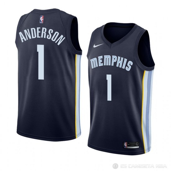 Camiseta Kyle Anderson #1 Memphis Grizzlies Icon 2018 Azul - Haga un click en la imagen para cerrar