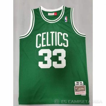 Camiseta Larry Bird NO 33 Boston Celtics Mitchell & Ness 1985-86 Verde