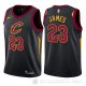 Camiseta Lebron James #23 Cleveland Cavaliers Nino Statement 2017-18 Negro