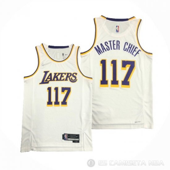 Camiseta Master Chief NO 117 Los Angeles Lakers x X-BOX Blanco - Haga un click en la imagen para cerrar