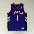 Camiseta McGrady Negro #1 Toronto Raptors Purpura