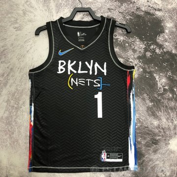 Camiseta Mikal Bridges #1 Brooklyn Nets Ciudad 2022-23 Negro