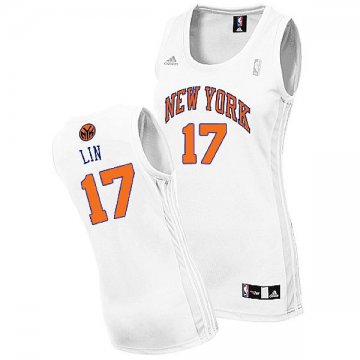 Camiseta Lin #17 New York Knicks Mujer Blanco