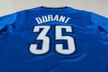 Camiseta Durant #35 Thunder 2013 Navidad Azul