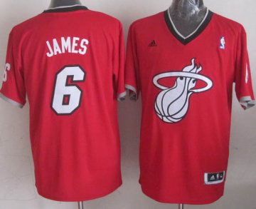 Camiseta James #6 Heats 2013 Navidad Rojo