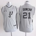 Camiseta Duncan #21 San Antonio Spurs Nino Gris