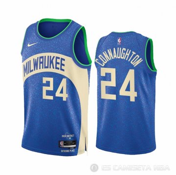 Camiseta Pat Connaughton #24 Milwaukee Bucks Ciudad 2023-24 Azul