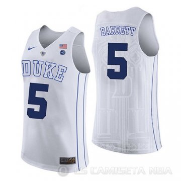 Camiseta R. J. Barrett #5 NCAA Duke Blue Devils Blanco