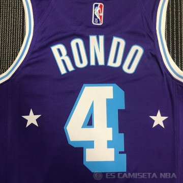 Camiseta Rajon Rondo NO 4 Los Angeles Lakers Ciudad Edition 2021-22 Violeta
