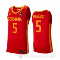 Camiseta Rudy Fernandez #5 Espana 2019 FIBA Baketball World Cup Rojo