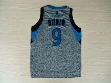 Camiseta Ricky Rubio #9 Timberwolves 2013 Moda Estatica Gris