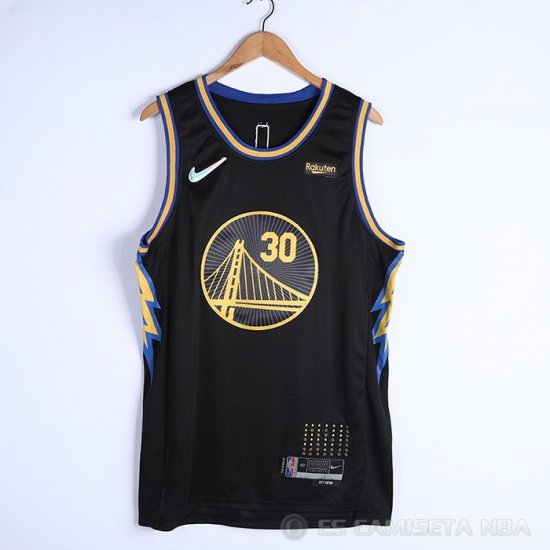 Camiseta Stephen Curry #30 Golden State Warriors Ciudad 2021-22 Negro - Haga un click en la imagen para cerrar