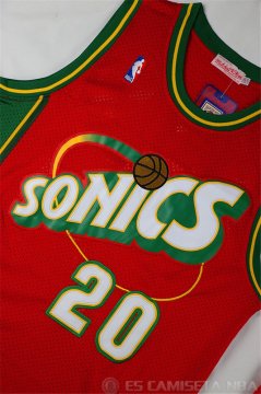 Camiseta Payton Sonics #20 Seattle SuperSonics Rojo