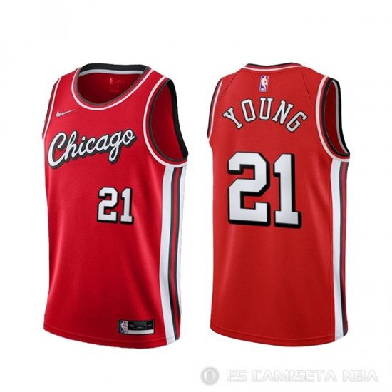 Camiseta Thaddeus Young NO 21 Chicago Bulls Ciudad 2021-22 Rojo - Haga un click en la imagen para cerrar