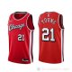 Camiseta Thaddeus Young NO 21 Chicago Bulls Ciudad 2021-22 Rojo