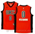 Camiseta Westbrook #0 Oklahoma City Thunder Naranja