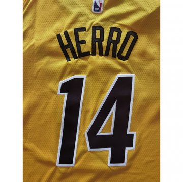 Camiseta Tyler Herro NO 14 Miami Heat Earned 2020-21 Oro