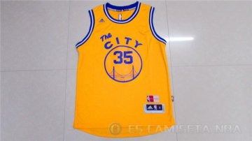 Camiseta Durant Warriors #35 Ciudad de Edicion Amarillo