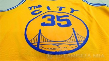 Camiseta Durant Warriors #35 Ciudad de Edicion Amarillo