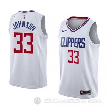Camiseta Wesley Johnson #33 Los Angeles Clippers Association 2018 Blanco