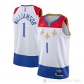 Camiseta Zion Williamson NO 1 New Orleans Pelicans Ciudad 2020-21 Blanco