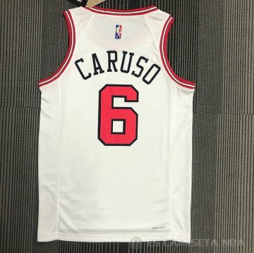 Camiseta Alex Caruso NO 6 Chicago Bulls Association 2021 Blanco