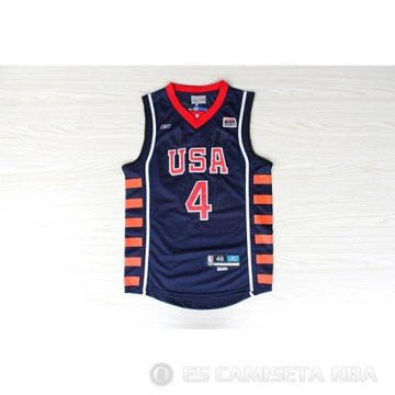 Camiseta Allen Iverson #4 USA 2004 Azul