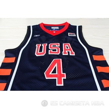 Camiseta Allen Iverson #4 USA 2004 Azul