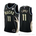 Camiseta Brook Lopez #11 Milwaukee Bucks Statement 2022-23 Negro