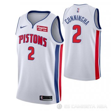 Camiseta Cade Cunningham NO 2 Detroit Pistons Association Blanco