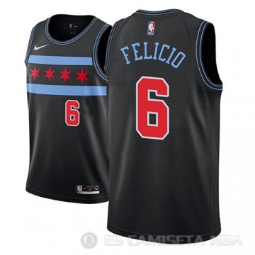 Camiseta Cristiano Felicio #6 Chicago Bulls Ciudad 2018-19 Negro