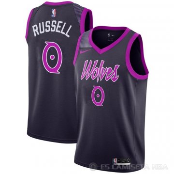 Camiseta D\'angelo Russell #0 Minnesota Timberwolves Ciudad 2018-19 Violeta
