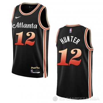 Camiseta De\'andre Hunter #12 Atlanta Hawks Ciudad 2022-23 Negro