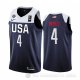 Camiseta Derrick White #4 USA 2019 FIBA Basketball World Cup Azul