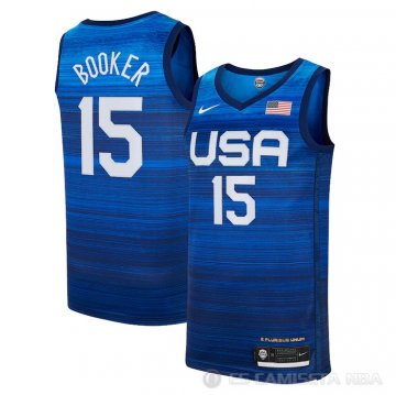 Camiseta Devin Booker NO 15 USA 2021 Azul