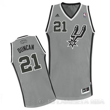 Camiseta Duncan #21 San Antonio Spurs Gris