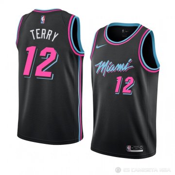 Camiseta Emanuel Terry #12 Miami Heat Ciudad 2018-19 Negro