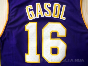 Camiseta Gasol #16 Los Angeles Lakers Violeta